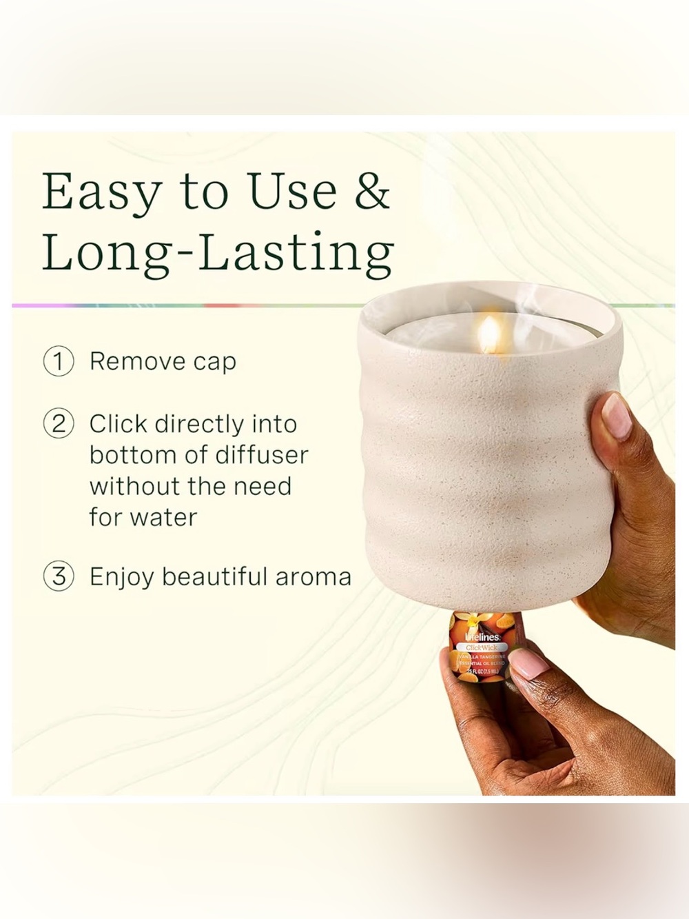 Lifelines Flameless Candle Diffuser “In Bloom” Essential Oil Diffuser NIB - Picture 9 of 11